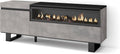 Ławka Skraut Home, 150x57x35 cm, Czarny – składana konstrukcja, oświetlenie LED, Szafka TV, 65 cali – przemysłowa