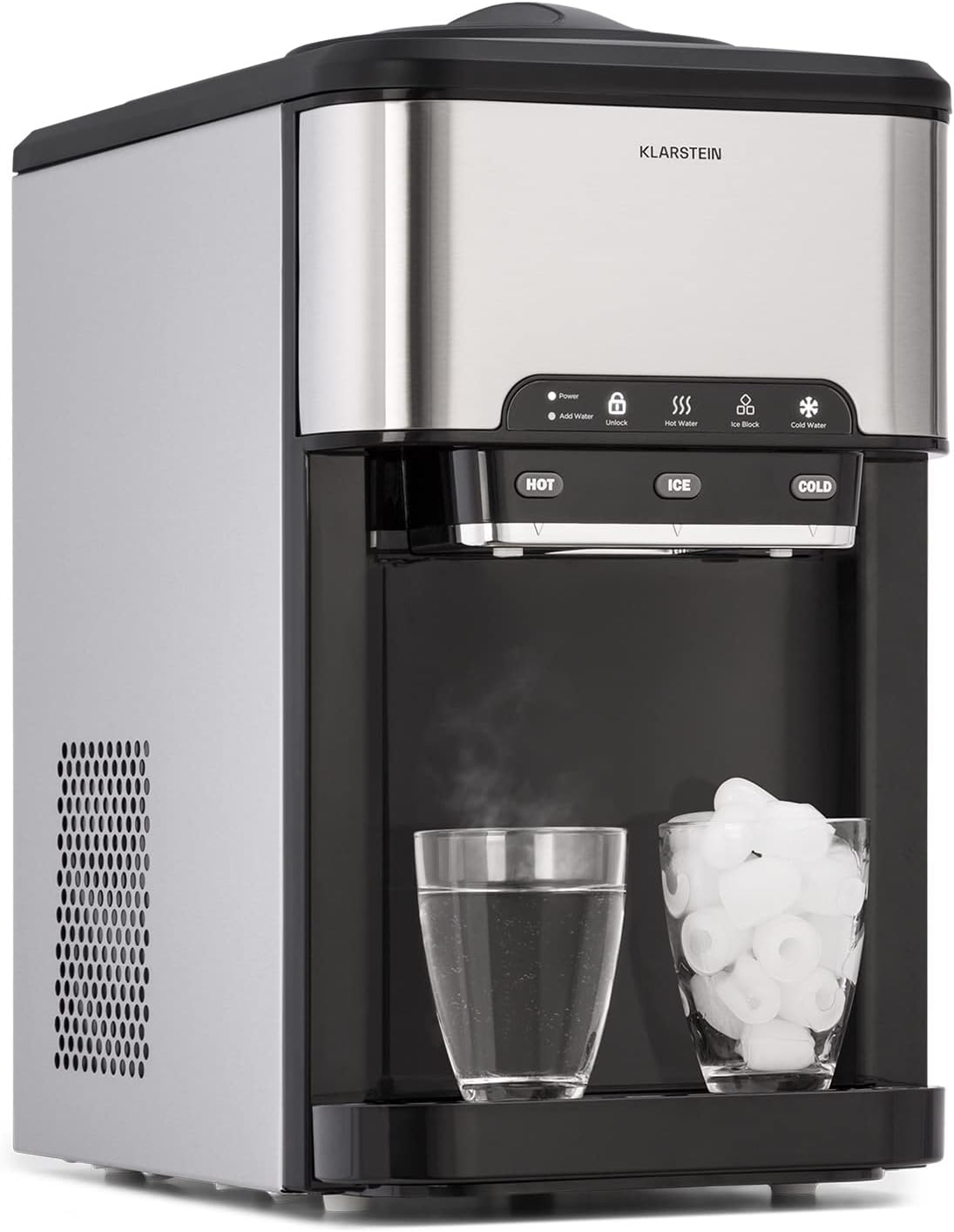 Kostkarka do lodu KLARSTEIN, maszyna do lodu – 3 l, 20 kg, Czarny, Icemaker – Produkcja Szybko do 20 kg Icemakers, pojemność 3 l