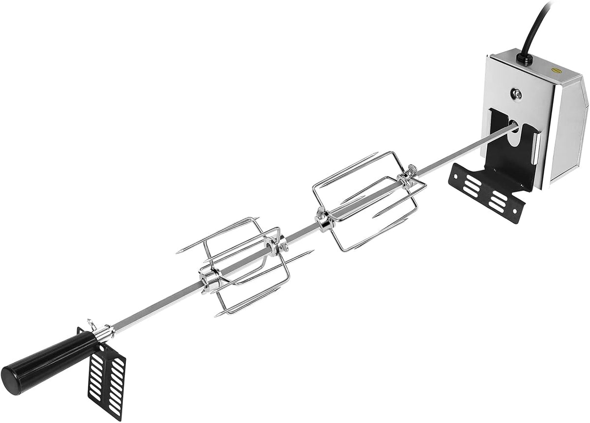 Grill LZQ, 107 cm, 220 V, 10 kg – Srebrny, stal nierdzewna, silnik, 240 V
