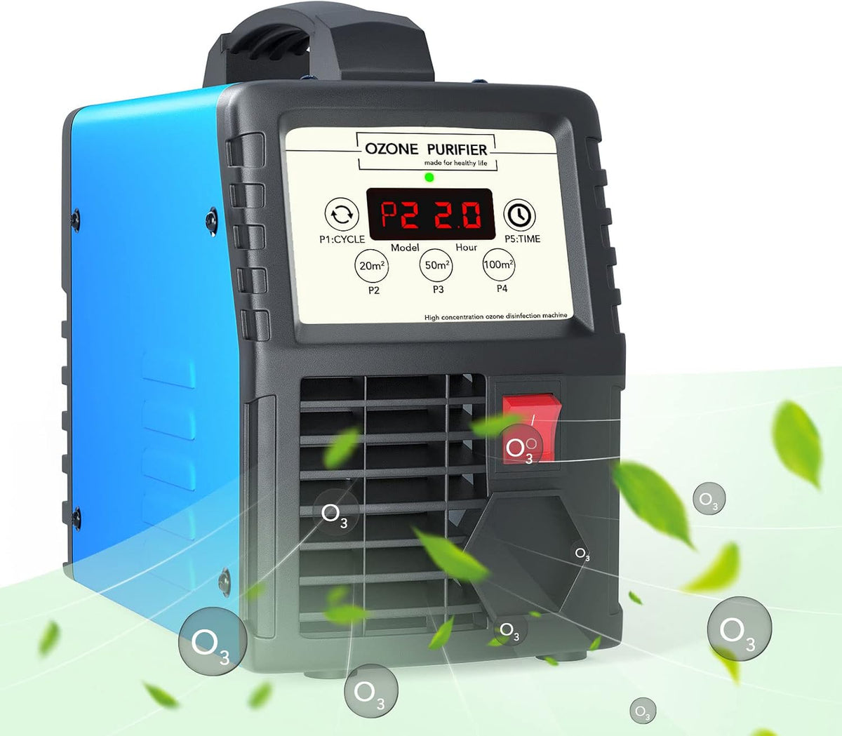 FELLAT Oczyszczacz powietrza, 300 m, Biały, Oczyszczarka powietrza – licznik czasu, profesjonalny, Oczyszczający powietrza, Generator Ozone